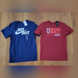 New with tags mens t shirts bundle - nike small and under armour medium
